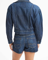 Women's Denim Shorts, High Rise - Blue 459G000 - 3