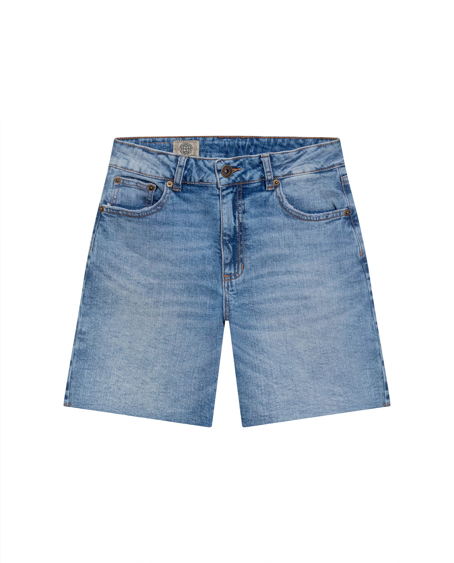 Women's High Rise Denim Shorts - Blue - 1