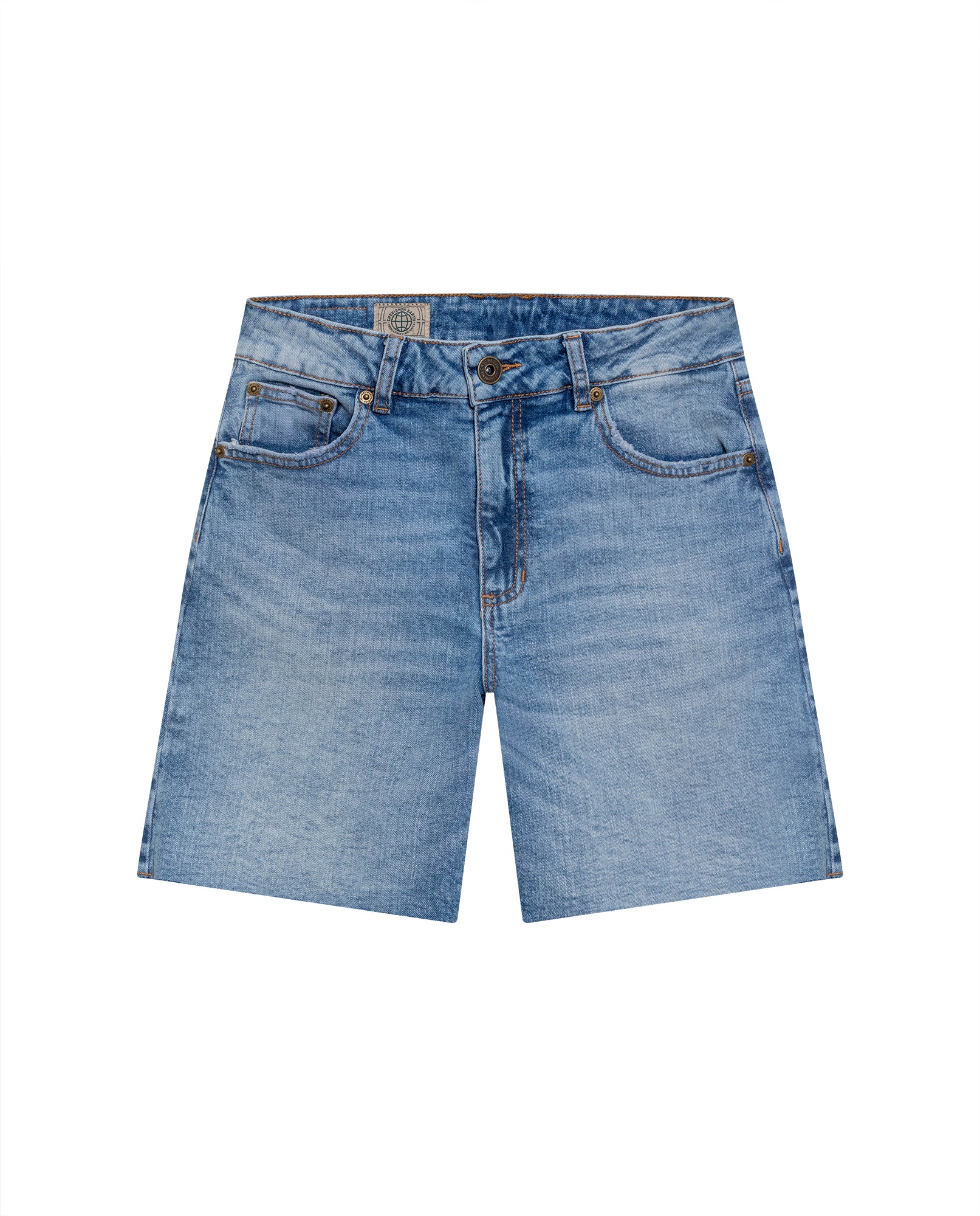 Women's High Rise Denim Shorts - Blue - 1