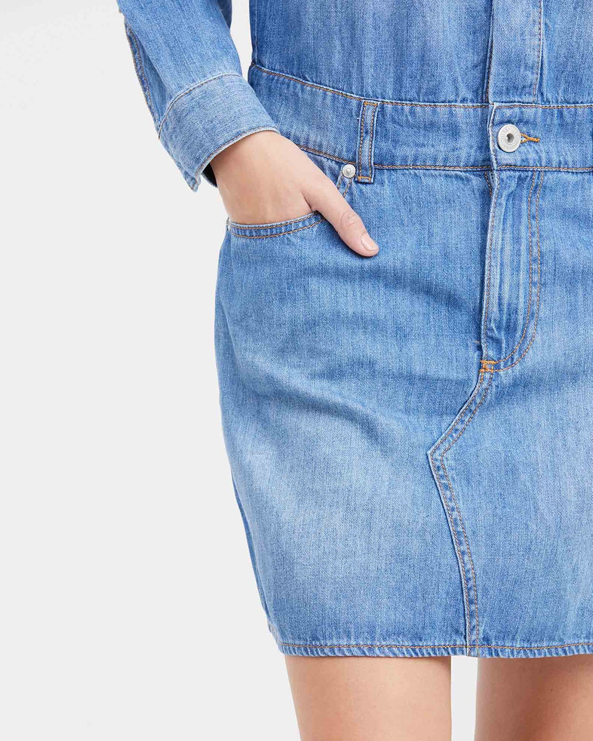 LONG SLEEVE DENIM DRESS