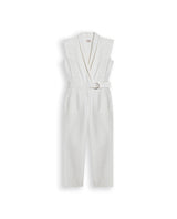 Womens Jumpsuit Sleeveless Crossover Tuxedo Collar Cotton Raw Ivory - Raw 63_471H100_CRU134403_3