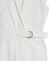 Womens Jumpsuit Sleeveless Crossover Tuxedo Collar Cotton Raw Ivory - Raw 63_471H100_CRU134403_8