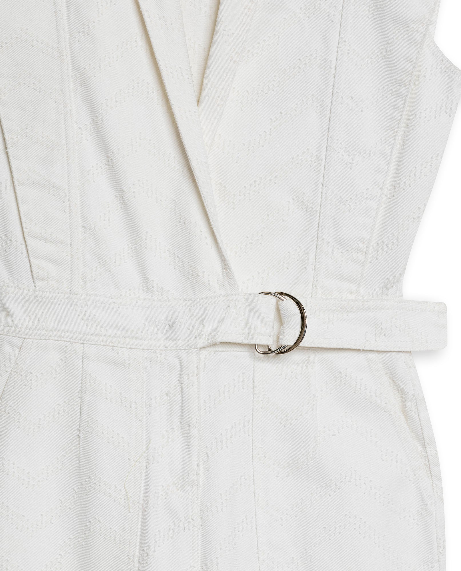 Womens Jumpsuit Sleeveless Crossover Tuxedo Collar Cotton Raw Ivory - Raw 63_471H100_CRU134403_8