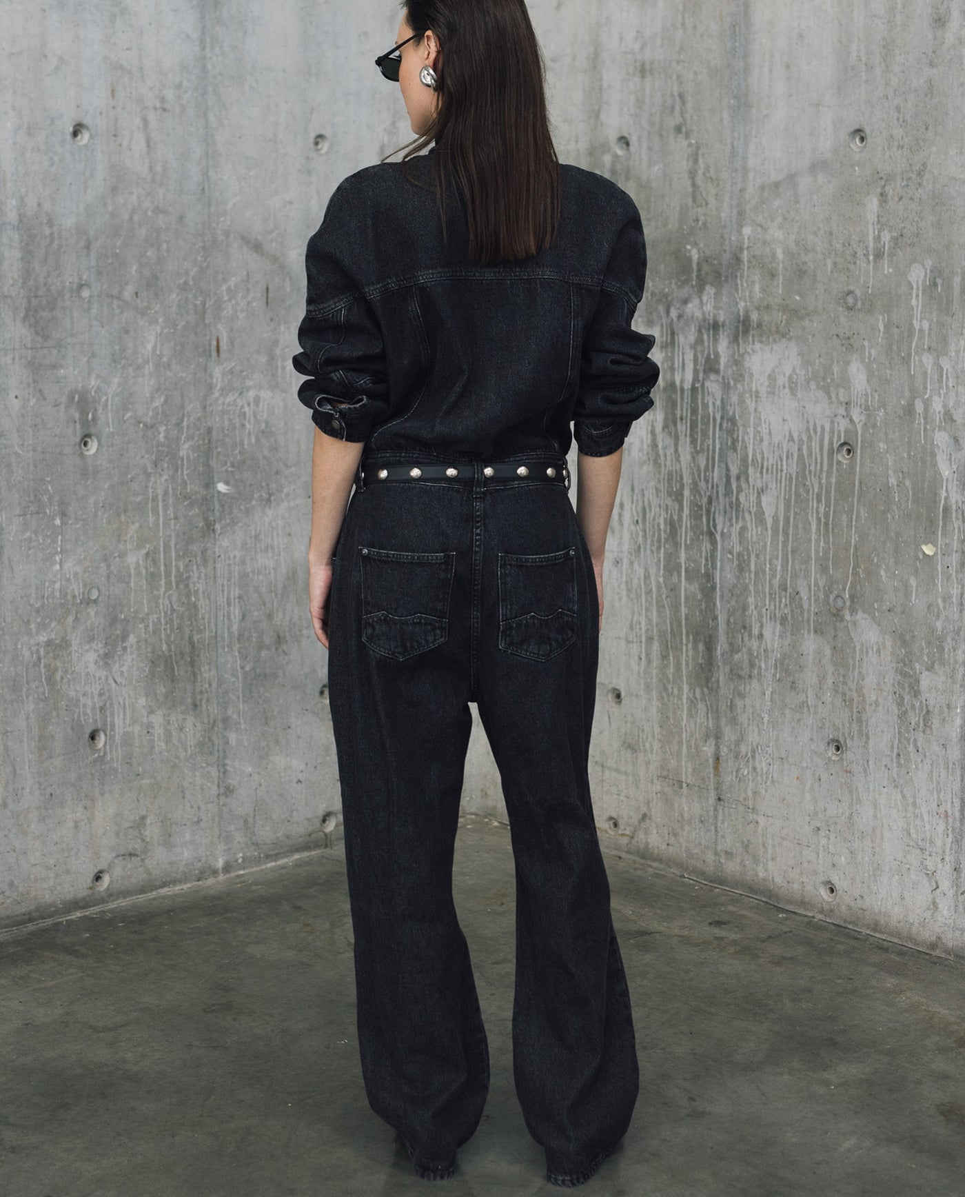 Womens Black Denim Jumpsuit - Special Collection - Black 63_472H200_NEG194004_8