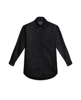 Women's Stone Print Black Denim Shirt Dress in Cotton, Splarkle 479G000 - 2