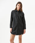 Women's Stone Print Black Denim Shirt Dress in Cotton, Splarkle 479G000 - 1