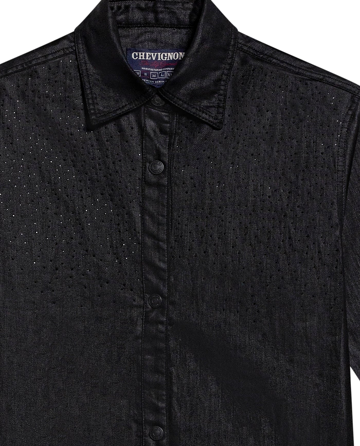 Women's Stone Print Black Denim Shirt Dress in Cotton, Splarkle 479G000 - 7