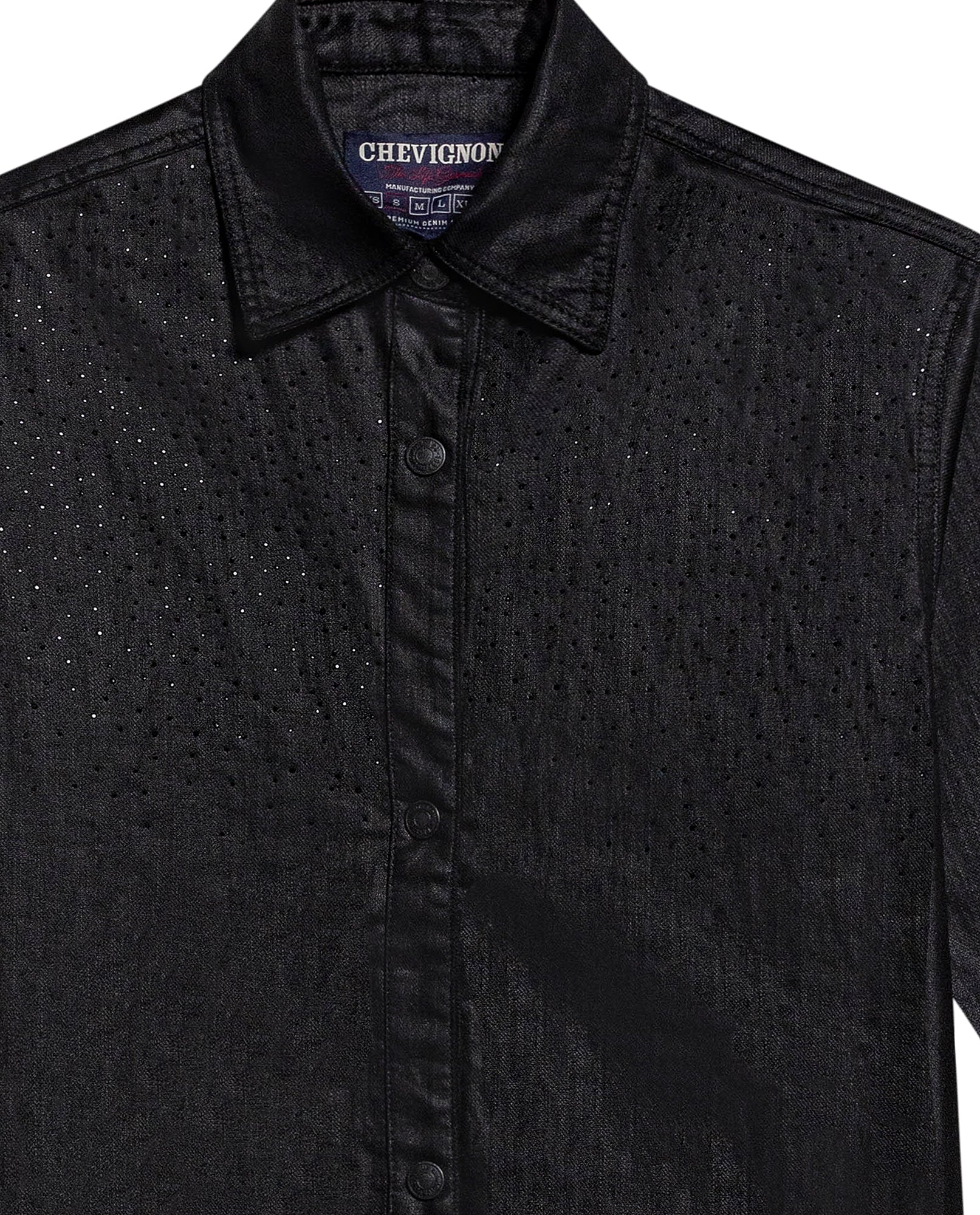 Women's Stone Print Black Denim Shirt Dress in Cotton, Splarkle 479G000 - 7