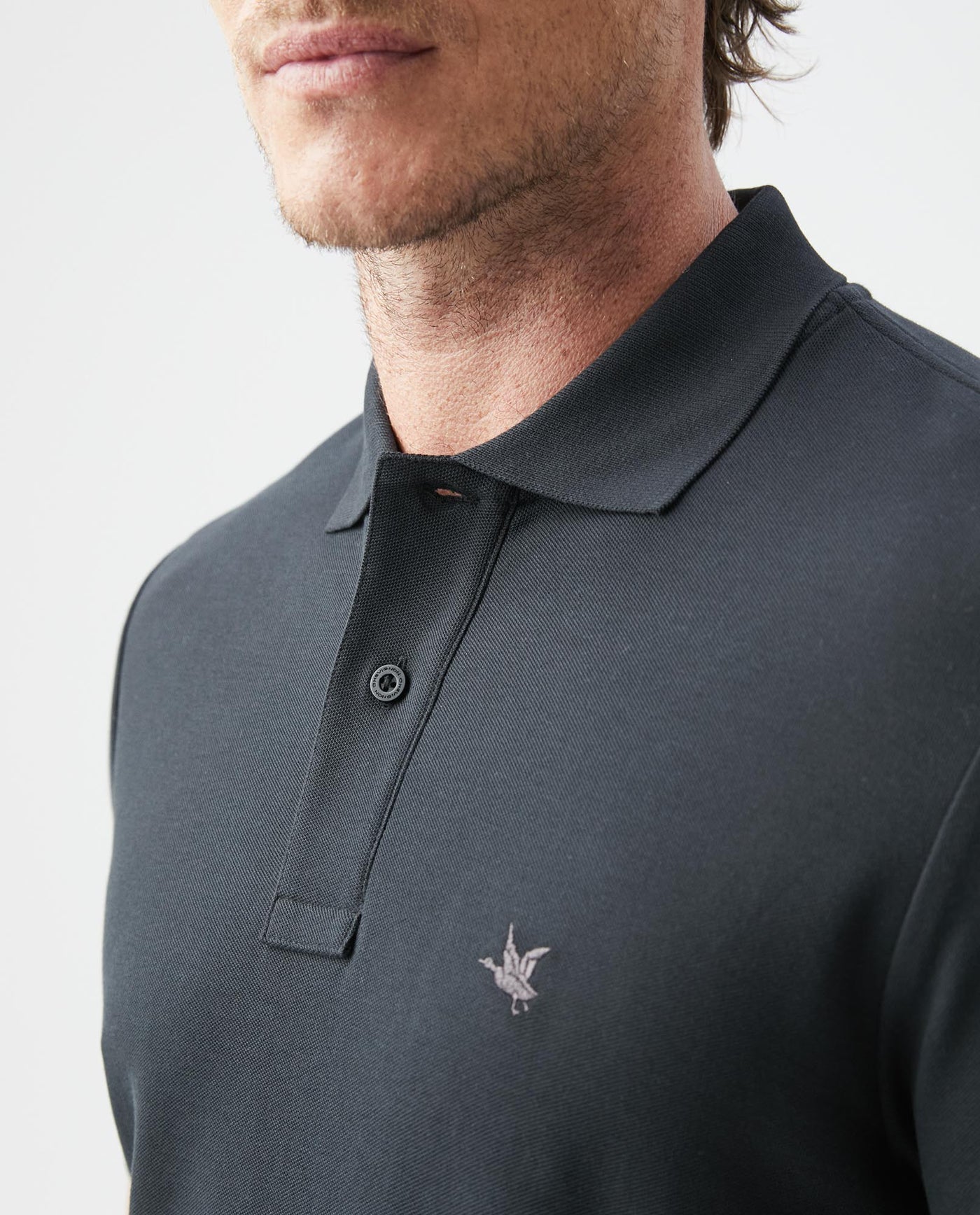 Mens Slim Fit Short Sleeve Polo Shirt in Cotton - Black 63_600A000_090000_4