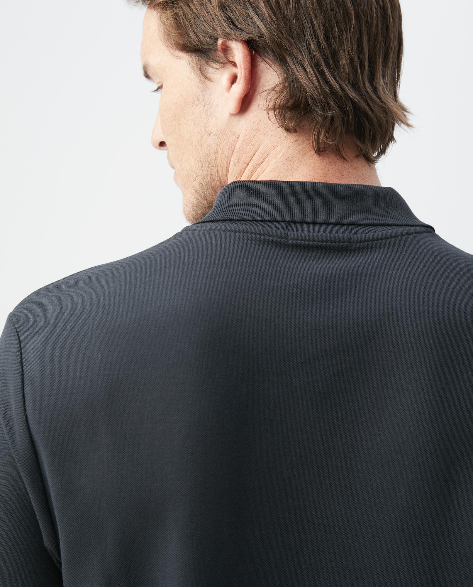 Mens Slim Fit Short Sleeve Polo Shirt in Cotton - Black 63_600A000_090000_6