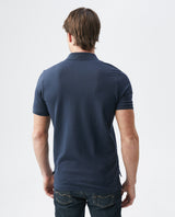 Mens Slim Fit Short Sleeve Polo Shirt in Cotton Stretch Blend - Blue 63_600B001_021300_5