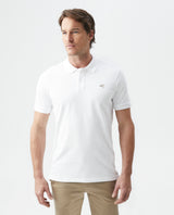 Mens Slim Fit Short Sleeve Polo Shirt in Cotton Stretch Blend - White 63_600B001_030000_0