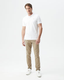 SLIM FIT COTTON ICONIC POLO IN WHITE