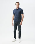 Mens Slim Fit Short Sleeve Polo Shirt in Cotton Stretch Blend - Blue 63_600B001_AZU194024_3
