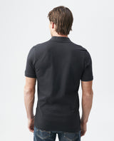 Mens Slim Fit Short Sleeve Polo Shirt in Cotton Stretch Blend - Black 63_600B001_NEG194007_5