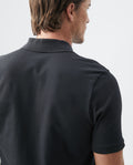 Mens Slim Fit Short Sleeve Polo Shirt in Cotton Stretch Blend - Black 63_600B001_NEG194007_6