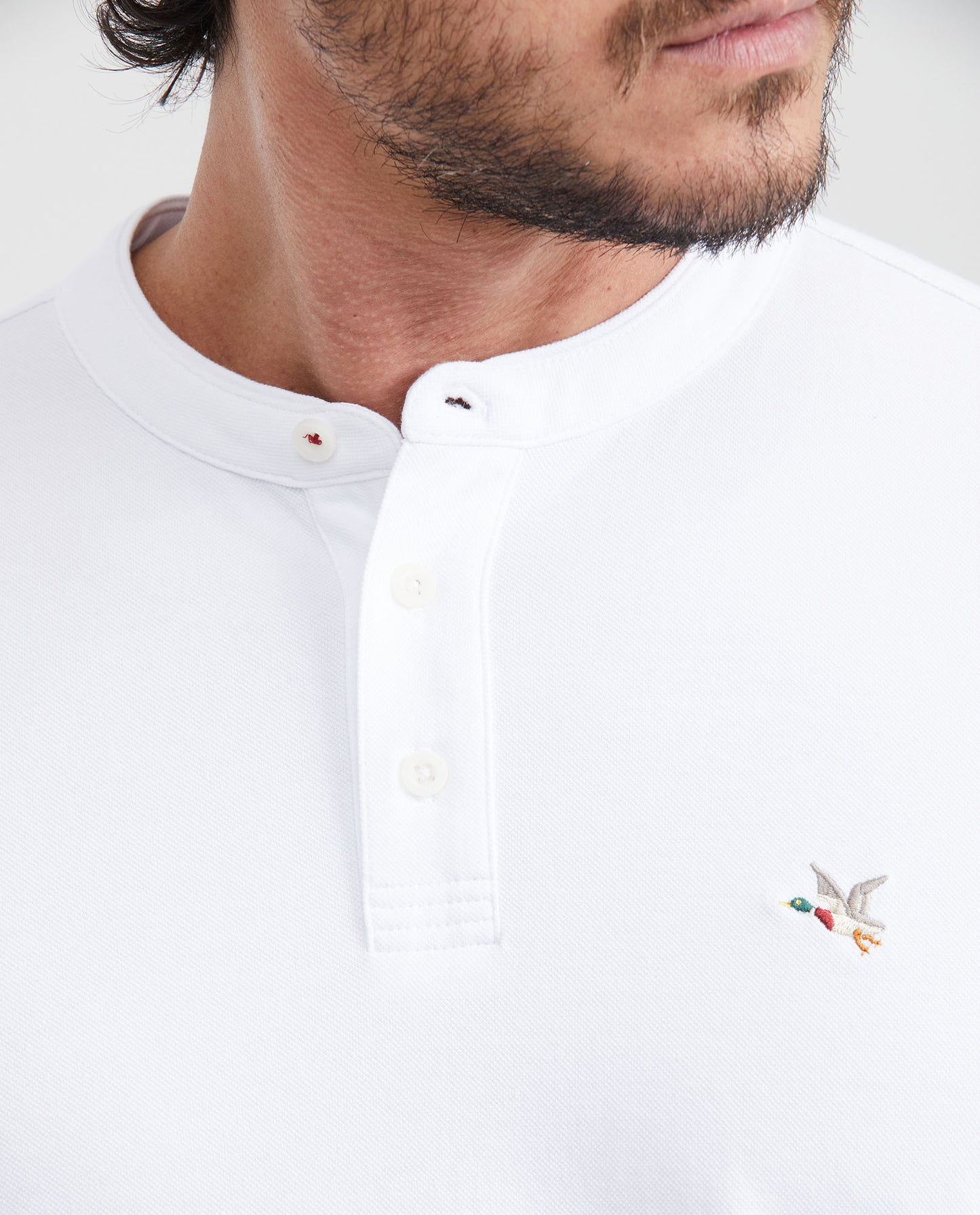 Men's Polo Shirt, Short Sleeve, Cotton - White - 2