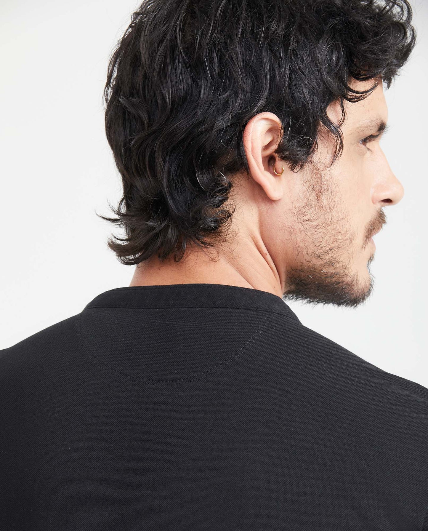 Men's Polo Shirt, Short Sleeve, Cotton - Black - 4