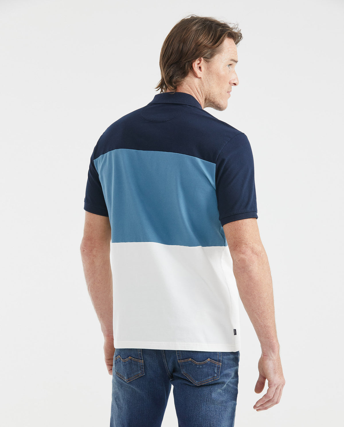 Men's Polo Shirt Classic Fit Gradient Color Blocks - Blue – Chevignon US