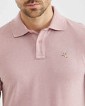 Men's Polo Shirt, Slim Fit Short Sleeve - Heathered Effect - Pink 601F007 - 3