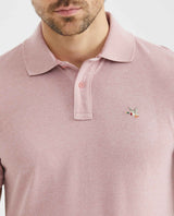 Men's Polo Shirt, Slim Fit Short Sleeve - Heathered Effect - Pink 601F007 - 3