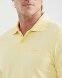 SLIM FIT WHITE STRIPED COLLAR POLO IN YELLOW