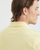 SLIM FIT WHITE STRIPED COLLAR POLO IN YELLOW