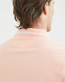 SLIM FIT WHITE STRIPED COLLAR POLO IN LIGHT ORANGE