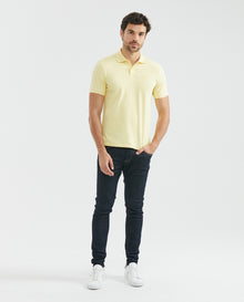 Men's Polo Shirt, Slim Fit Short Sleeve - Fabric Details - Yellow - 2