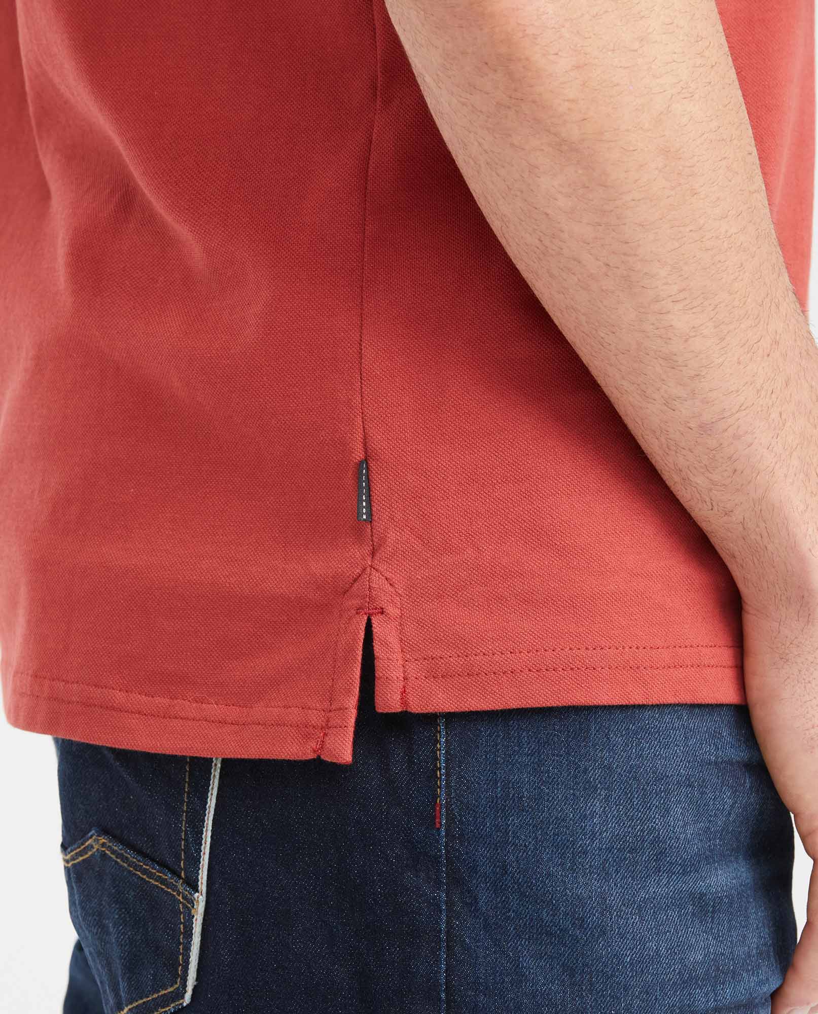 Men's Slim Fit Neru Collar Polo Shirt - Red - 3