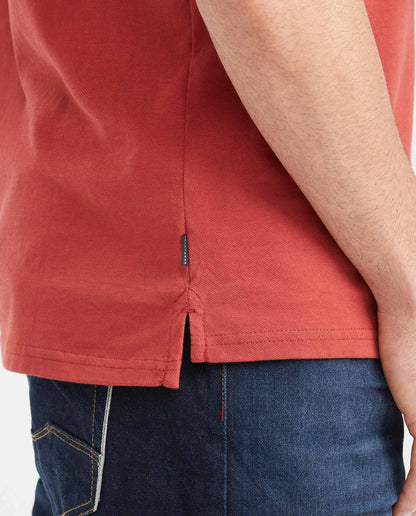 Men's Slim Fit Neru Collar Polo Shirt - Red - 3