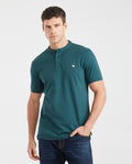 Slim Fit Neru Collar Polo Shirt for Men - Green 601G002 - 1
