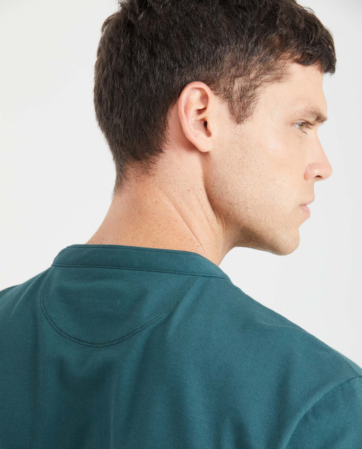 Slim Fit Neru Collar Polo Shirt for Men - Green 601G002 - 5