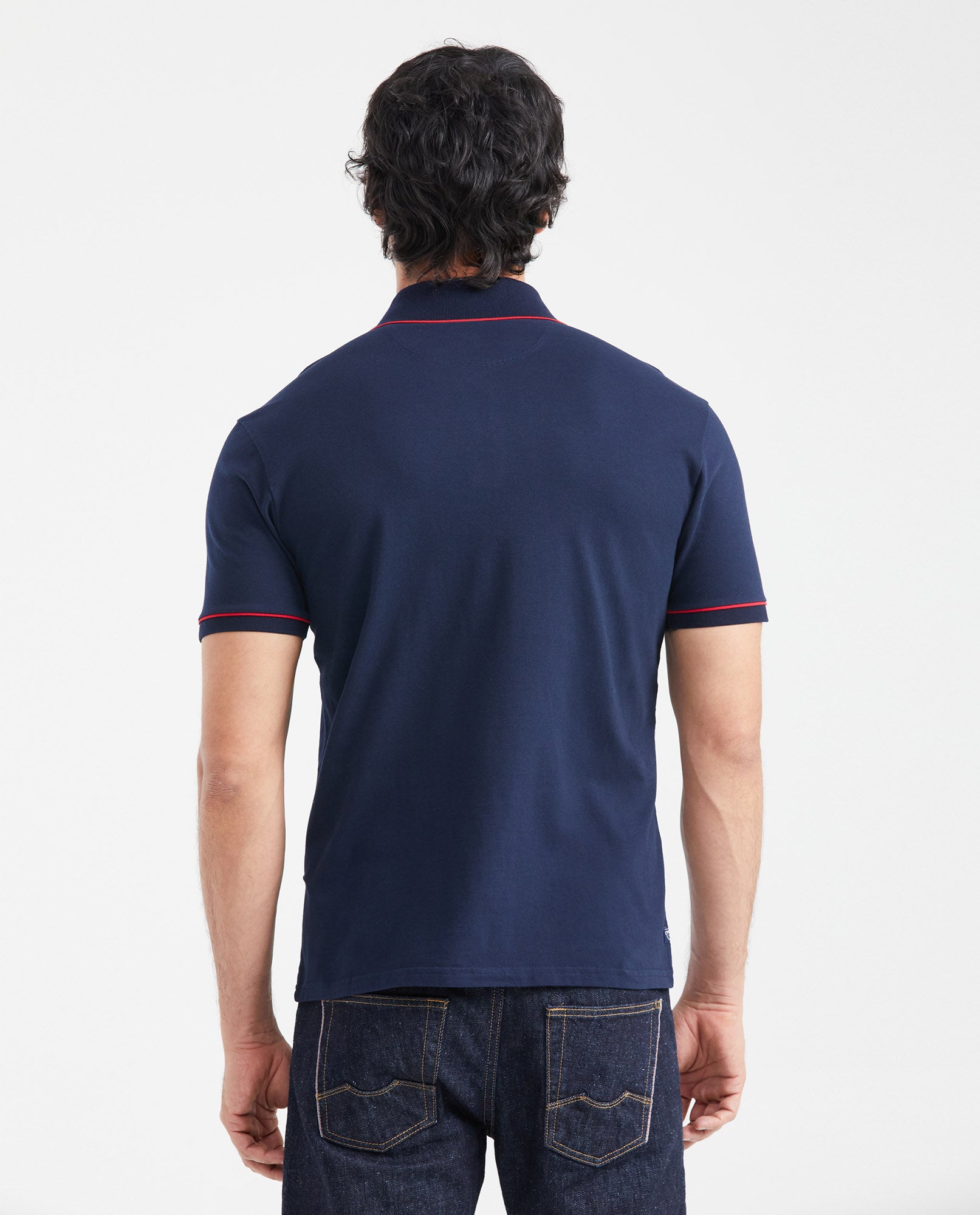 Men's Slim Fit Polo Shirt - Blue 601G006 - 4