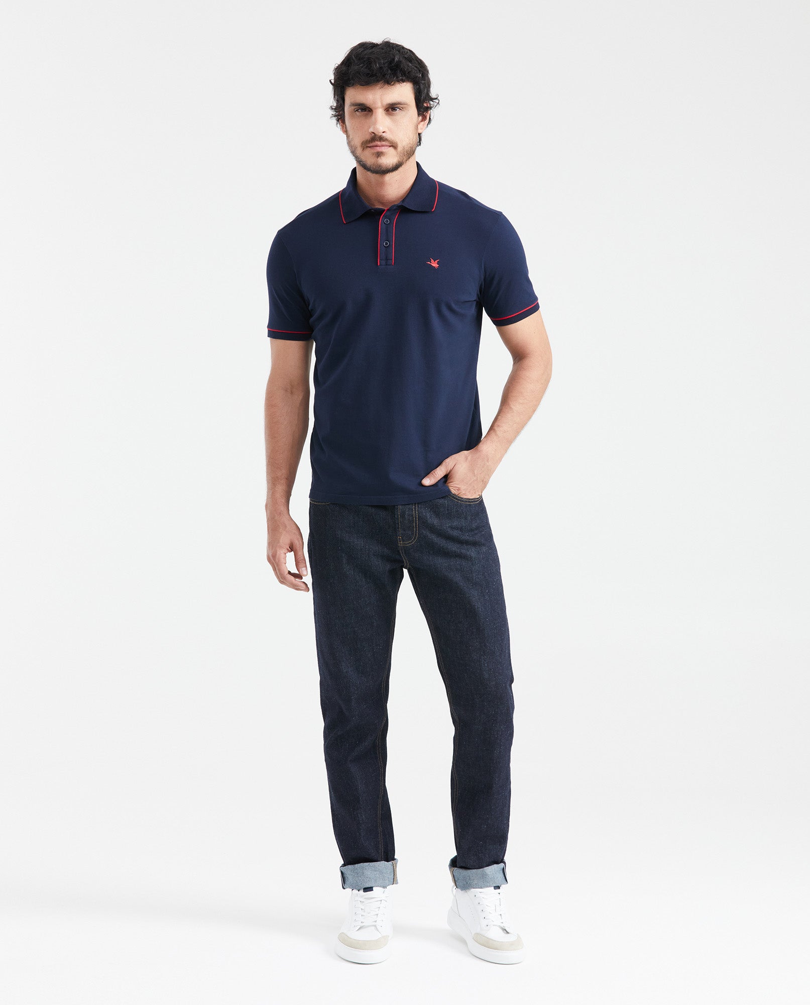 Men's Slim Fit Polo Shirt - Blue 601G006 - 6