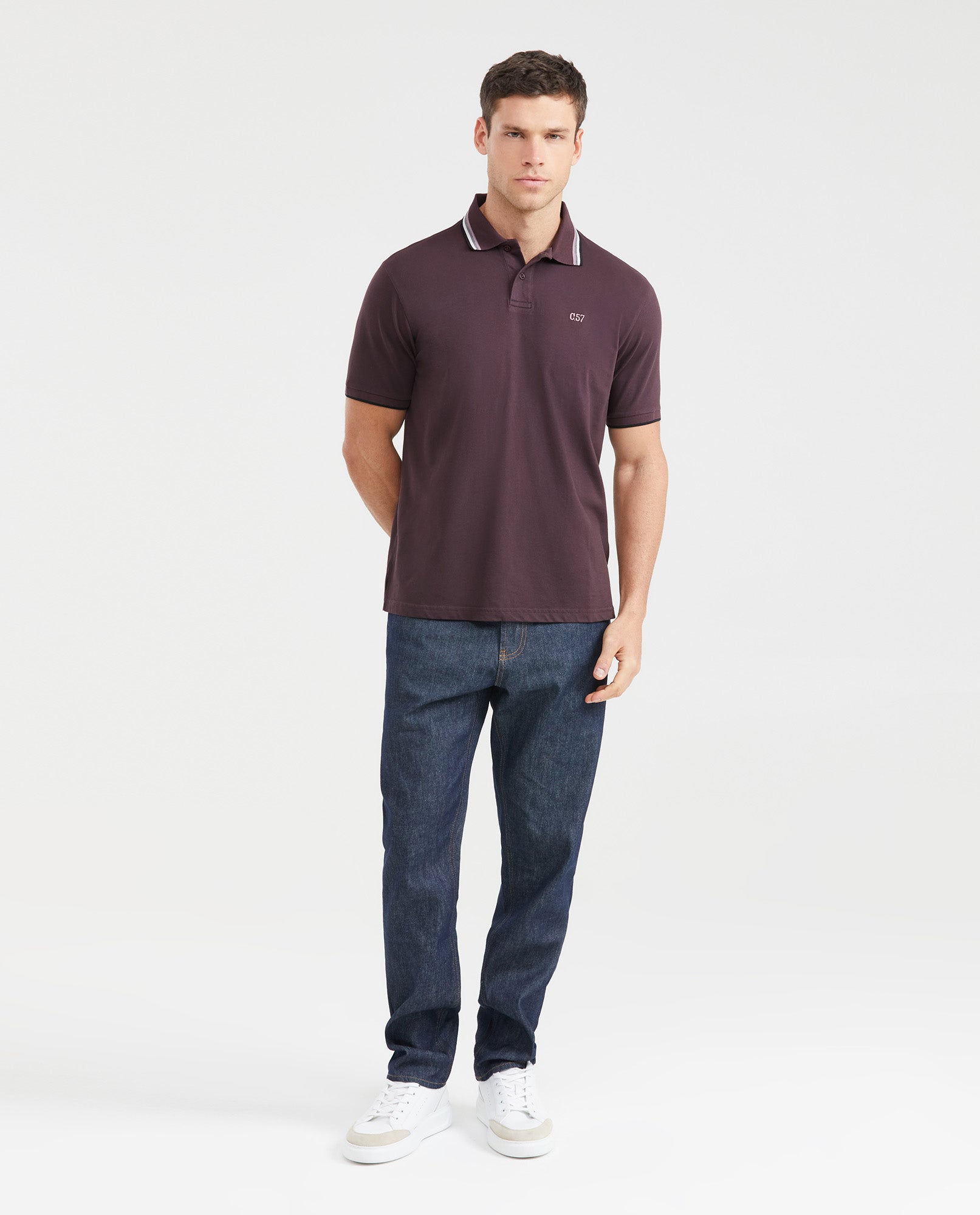 Men's Classic Fit Polo Shirt - Purple 601G010 - 5