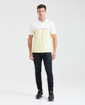 Men's Slim Fit Polo Shirt with Color Blocks - Yellow 601G012 - 6