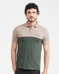 Men's Slim Fit Polo Shirt with Color Blocks - Green 601G012 - 1