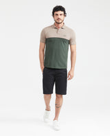 Men's Slim Fit Polo Shirt with Color Blocks - Green 601G012 - 5
