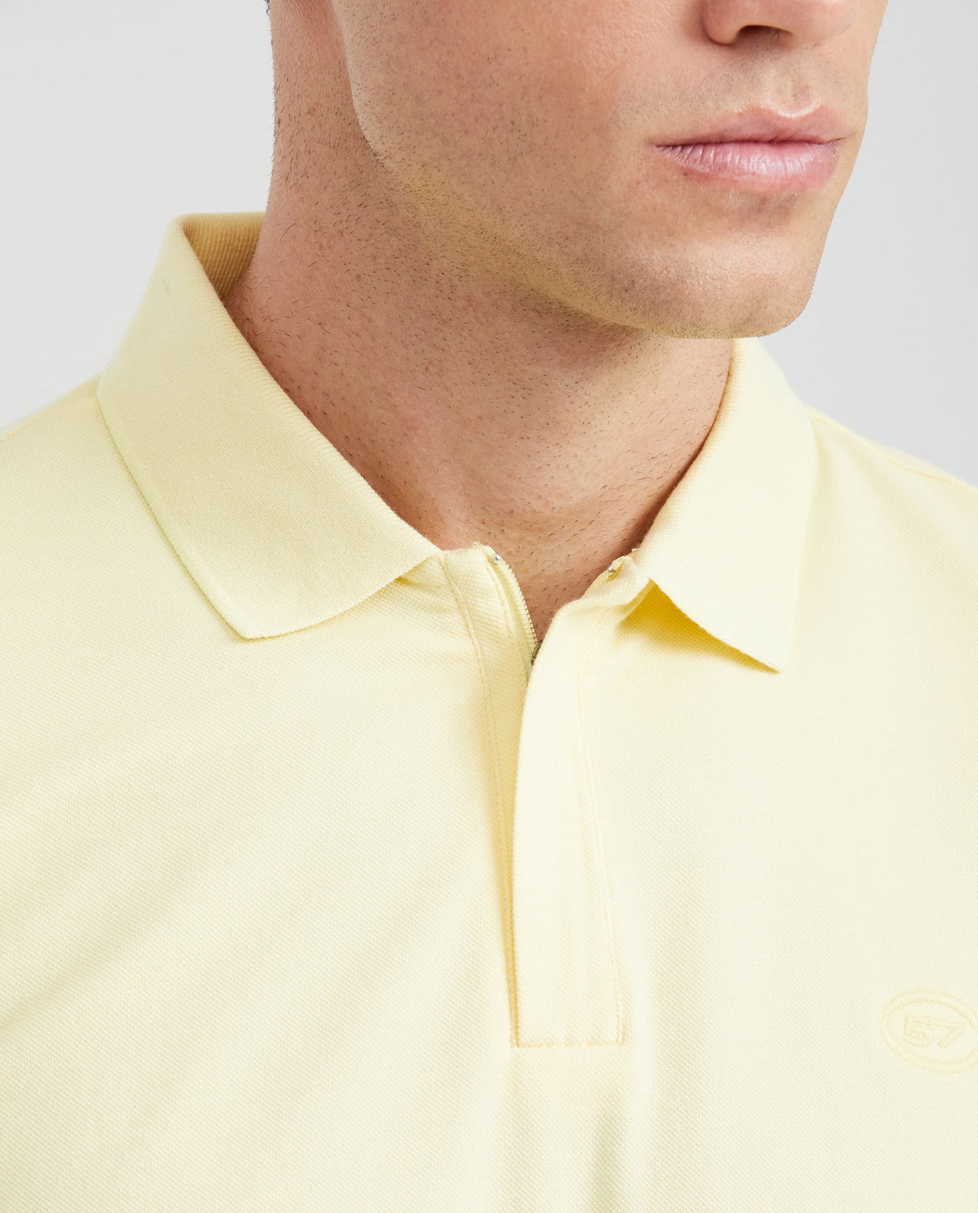 Men's Classic Fit Polo Hidden Closure Piqué in Cotton Stretch Blend - 2
