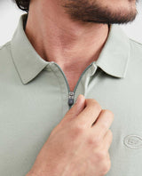 Men's Classic Fit Polo Hidden Closure Piqué in Cotton Stretch Blend - 3