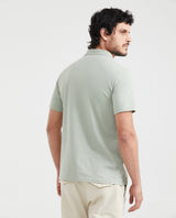 Men's Classic Fit Polo Hidden Closure Piqué in Cotton Stretch Blend - 4