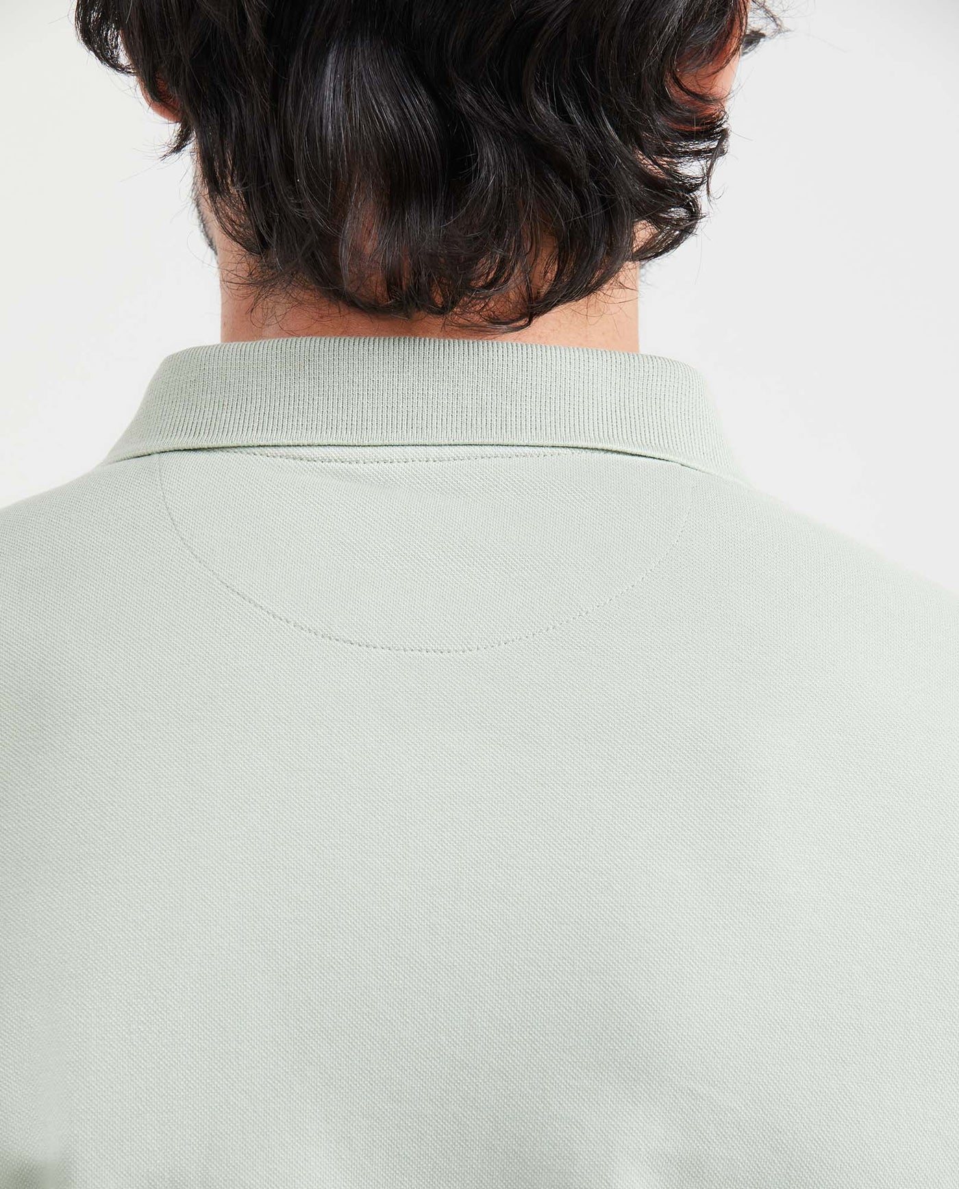 Men's Classic Fit Polo Hidden Closure Piqué in Cotton Stretch Blend - 5