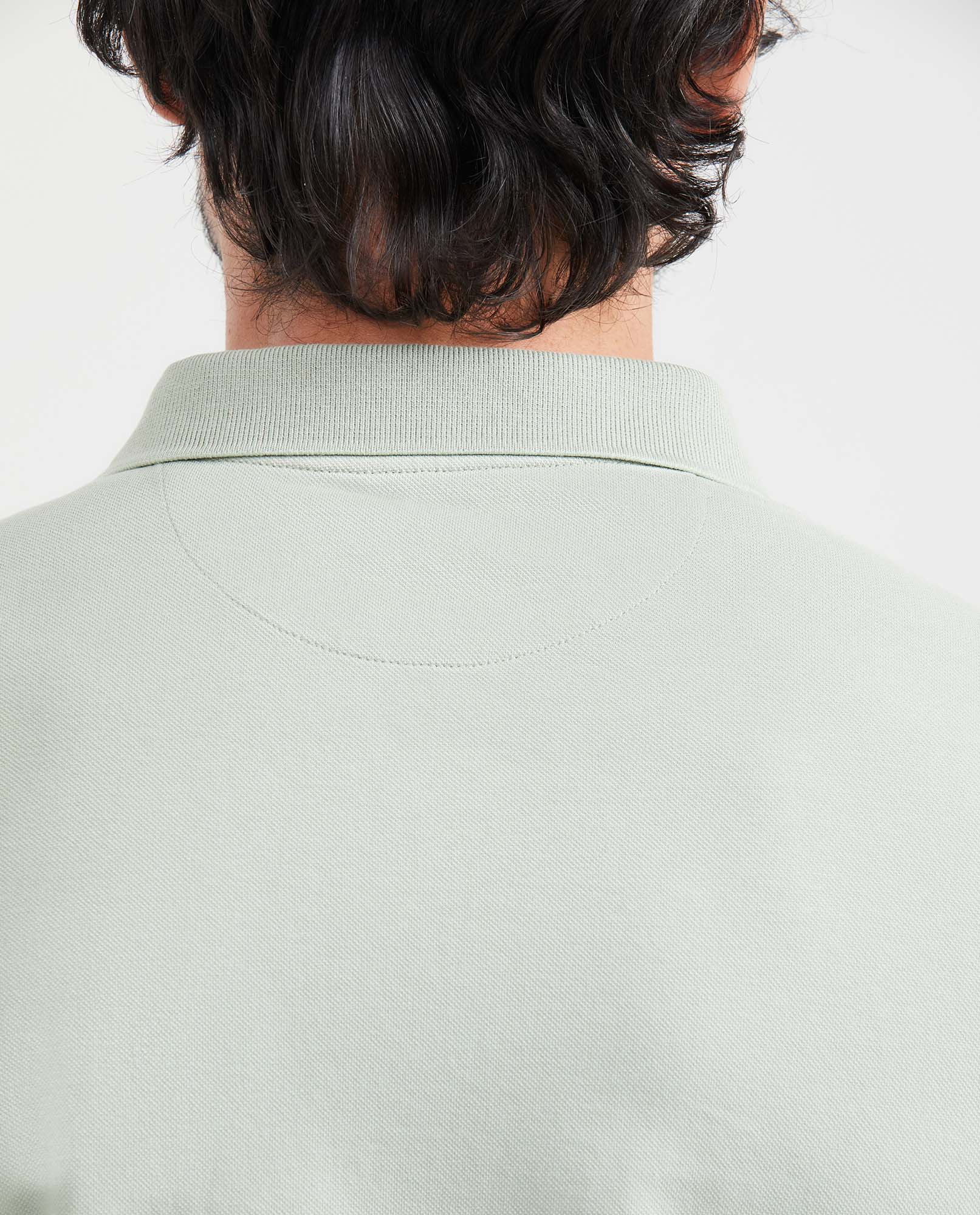 Men's Classic Fit Polo Hidden Closure Piqué in Cotton Stretch Blend - 5