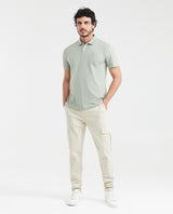 Men's Classic Fit Polo Hidden Closure Piqué in Cotton Stretch Blend - 6