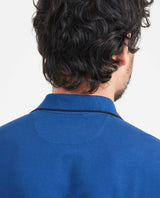Men's Slim Fit Polo Contrast Piping Piqué in Cotton-Polyester Blend 63_601G016_AZU194029_5