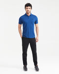 Men's Slim Fit Polo Contrast Piping Piqué in Cotton-Polyester Blend 63_601G016_AZU194029_6
