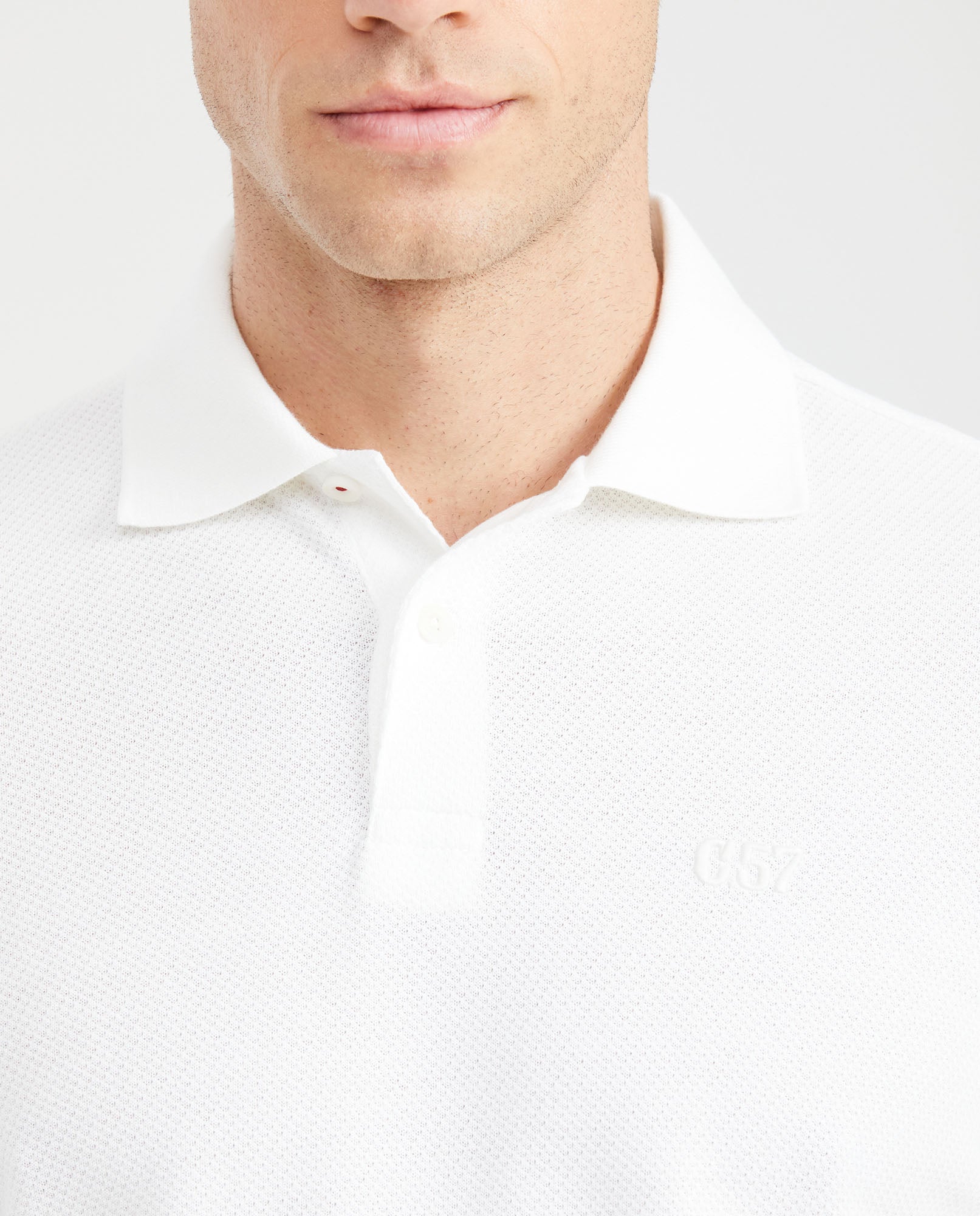 Men's Slim Fit Polo Simulated Knit Textured in Cotton-Polyester Blend - 2