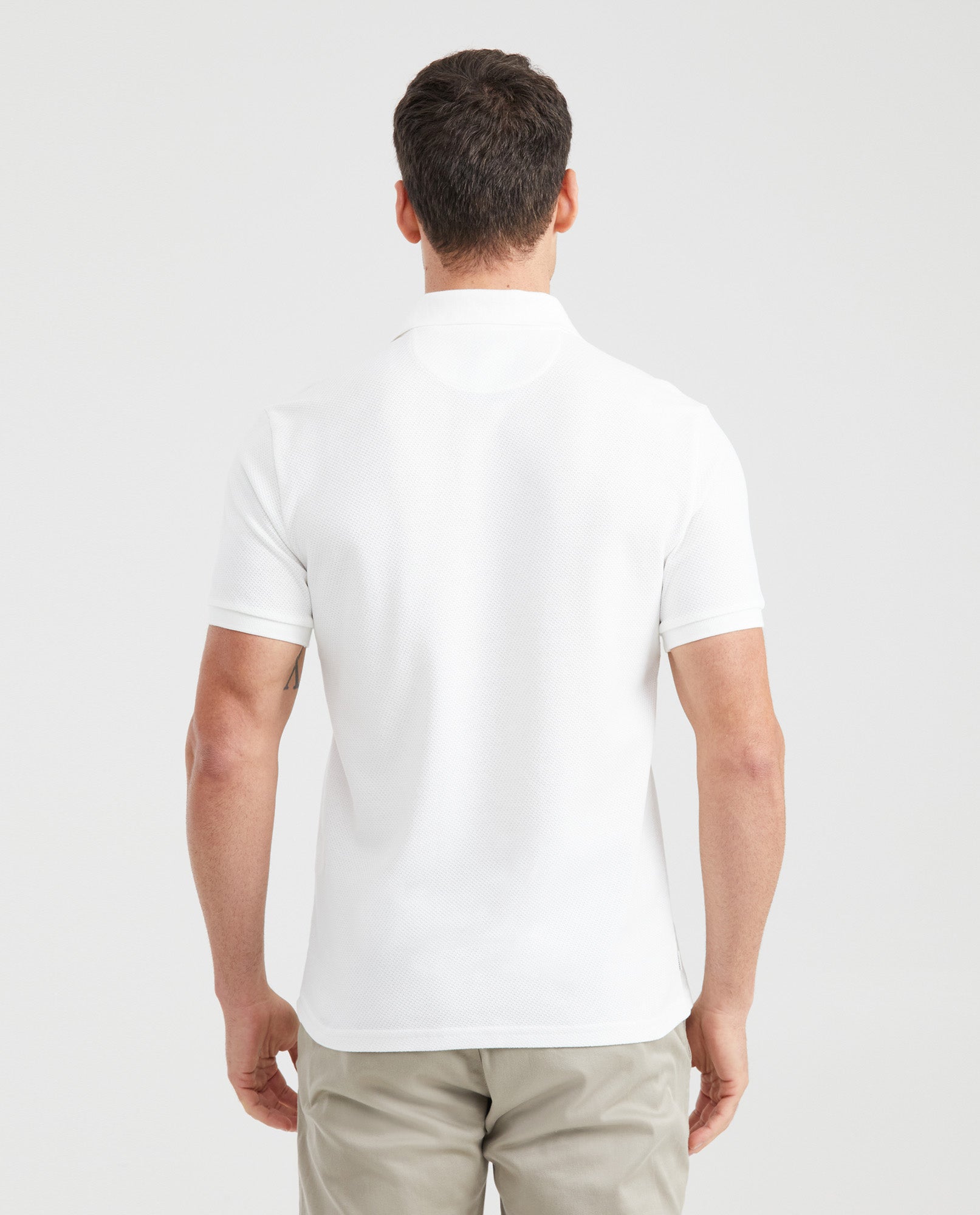 Men's Slim Fit Polo Simulated Knit Textured in Cotton-Polyester Blend - 3
