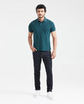 Men's Slim Fit Polo Simulated Knit Textured in Cotton-Polyester Blend - 5